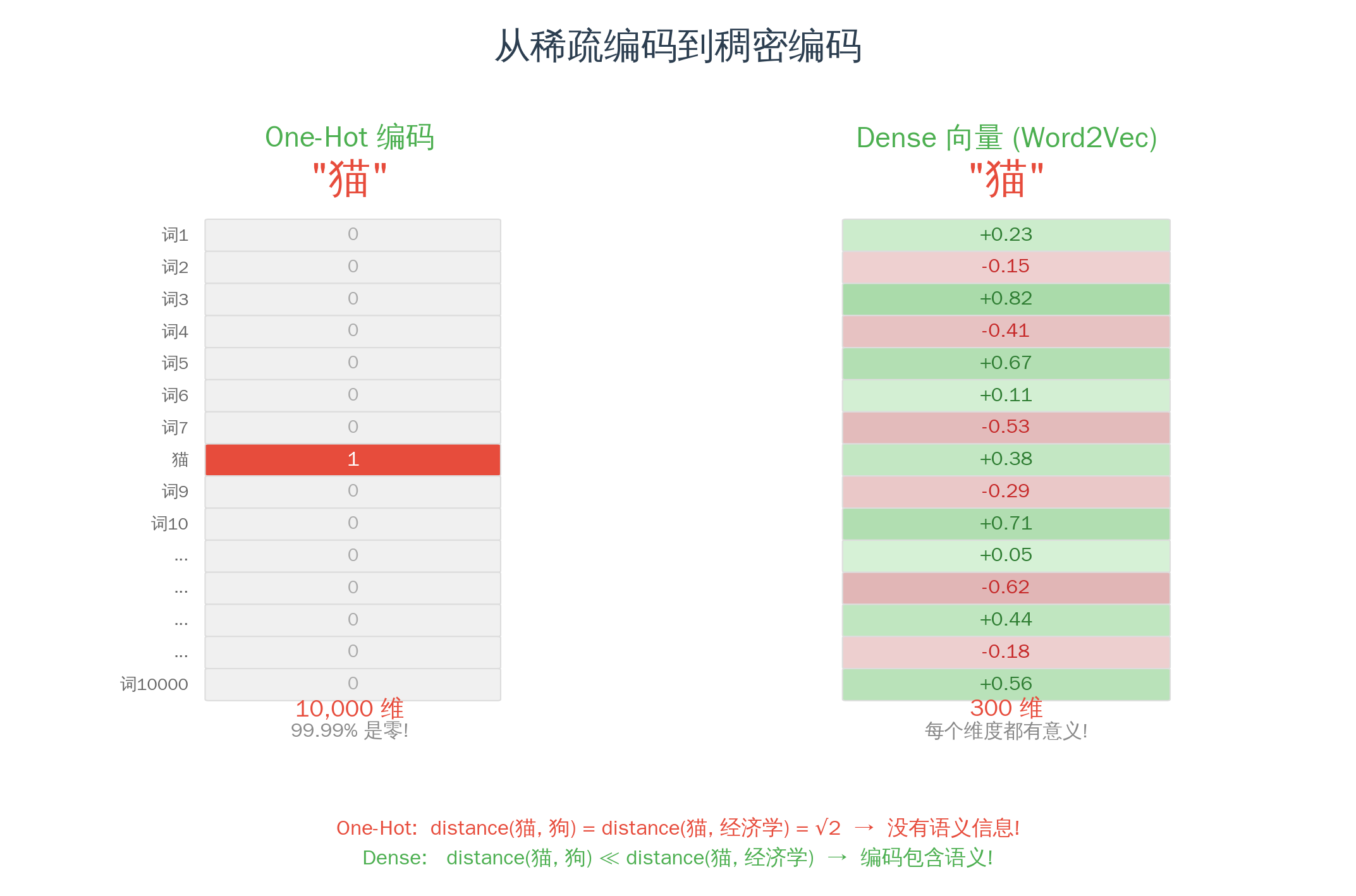从稀疏到稠密:编码方式的进化